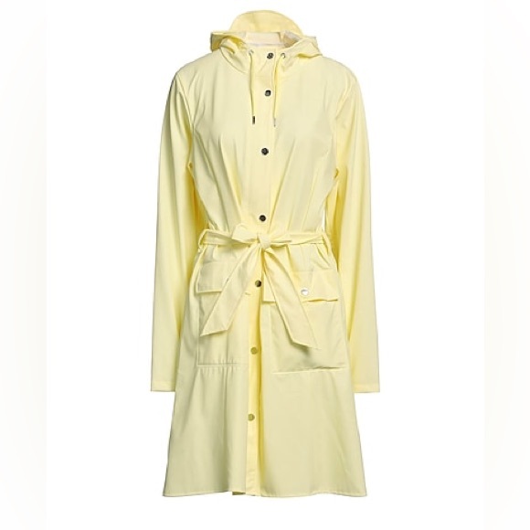 Rains Yellow Zip Up Belted Rain Coat nwt - Picture 1 of 12